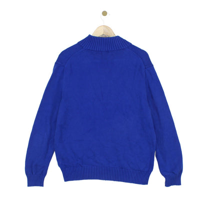 Mens 1/4 Zip Jumper Knit Classic Cotton