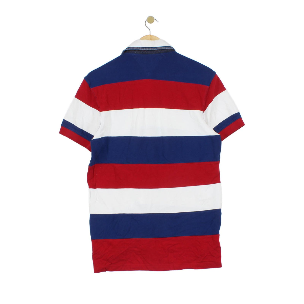 Mens Striped Polo Shirt Short Sleeve Logo
