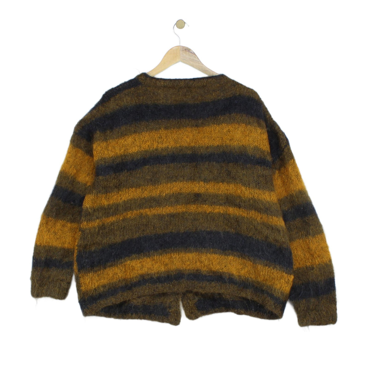 Womens Mohair Cardigan Relaxed Fit Striped
