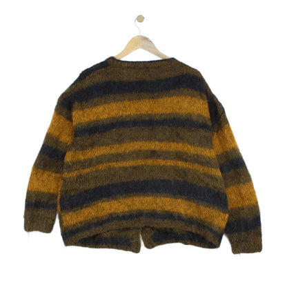 Womens Mohair Cardigan Relaxed Fit Striped