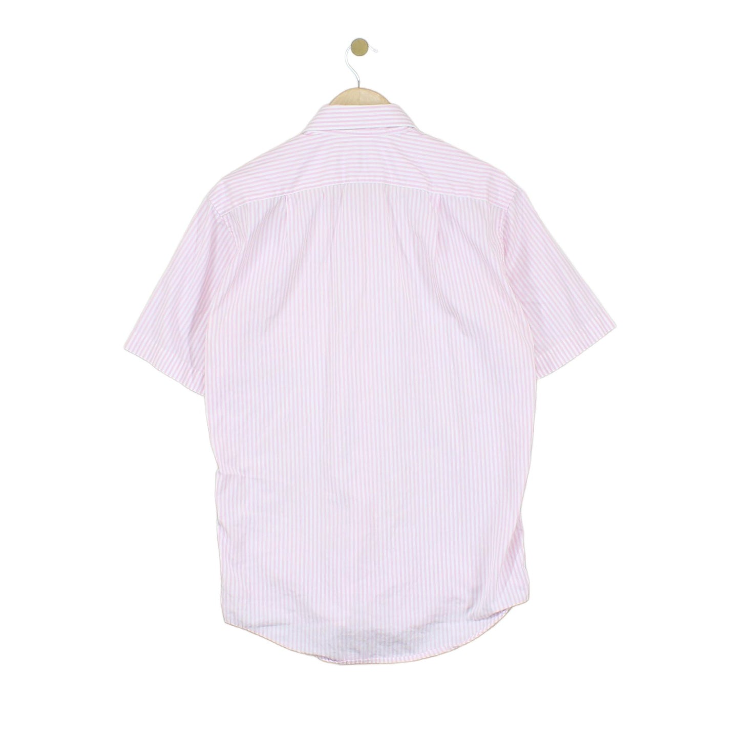 Mens Striped Shirt Short Sleeve Collared Regular Fit