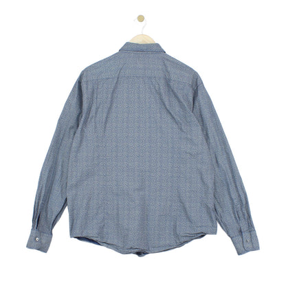 Mens Patterned Shirt Slim Fit Long Sleeve