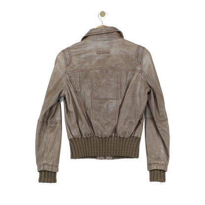 Womens Leather Jacket Zip