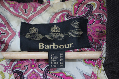 Womens Waxed Jacket Corduroy Collar Paisley Lining