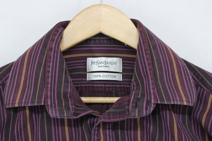 Mens Striped Shirt Button Up