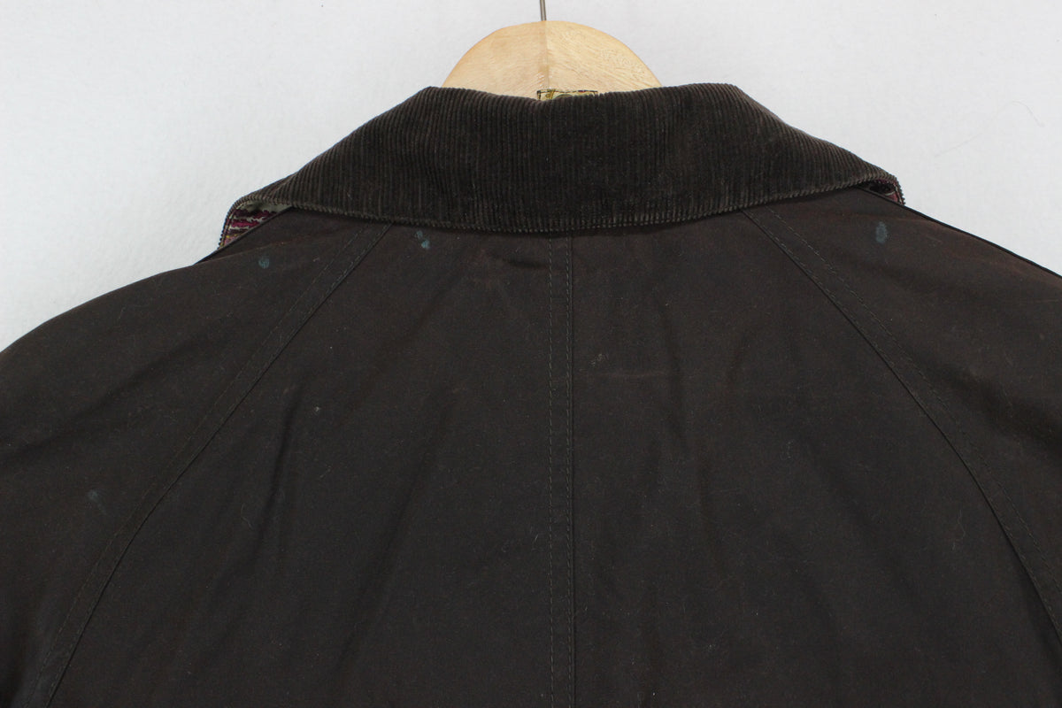 Womens Waxed Jacket Corduroy Collar Paisley Lining