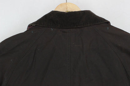 Womens Waxed Jacket Corduroy Collar Paisley Lining