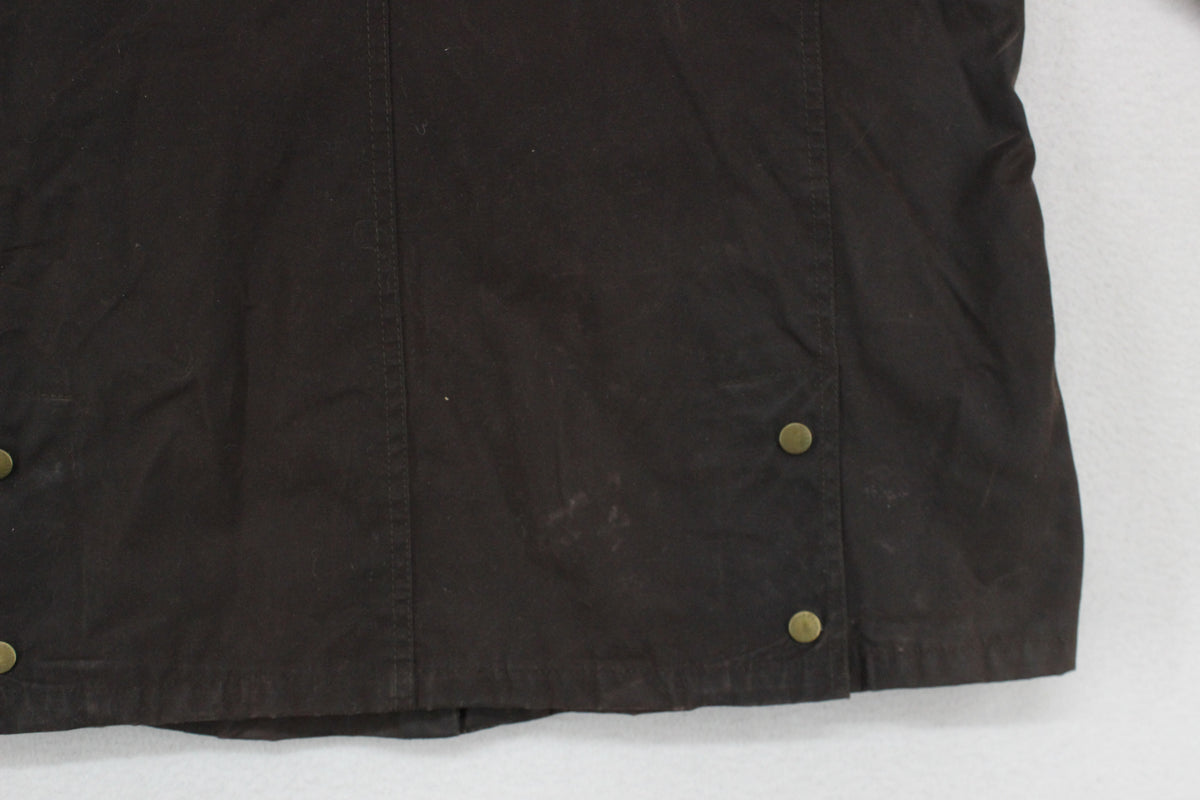 Womens Waxed Jacket Corduroy Collar Paisley Lining