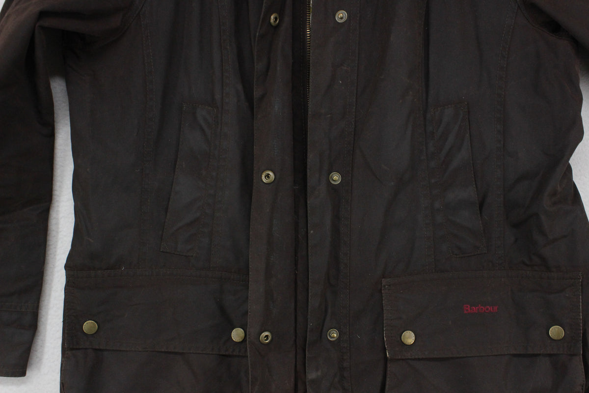 Womens Waxed Jacket Corduroy Collar Paisley Lining