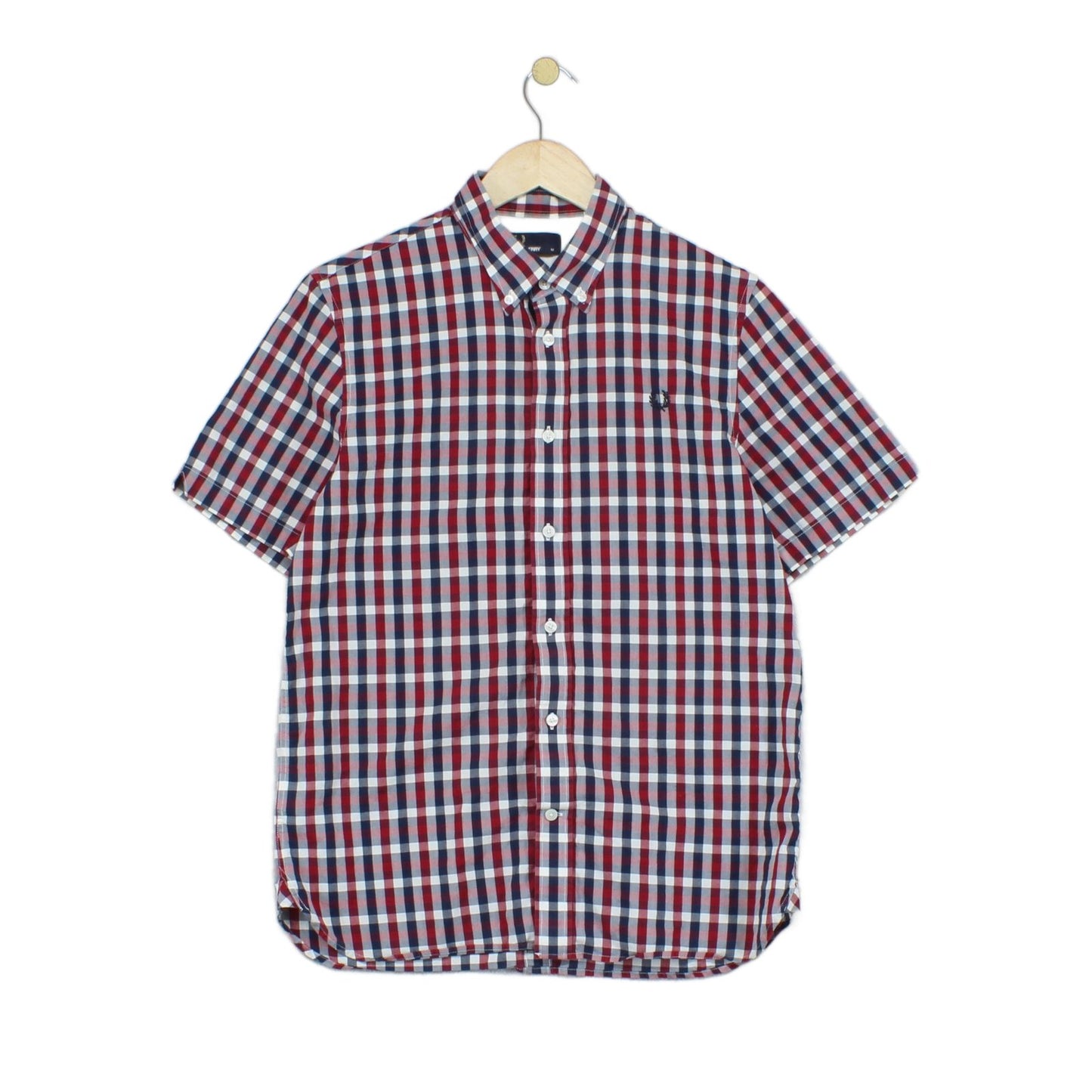 Mens Plaid Shirt Short Sleeve Button Up Check