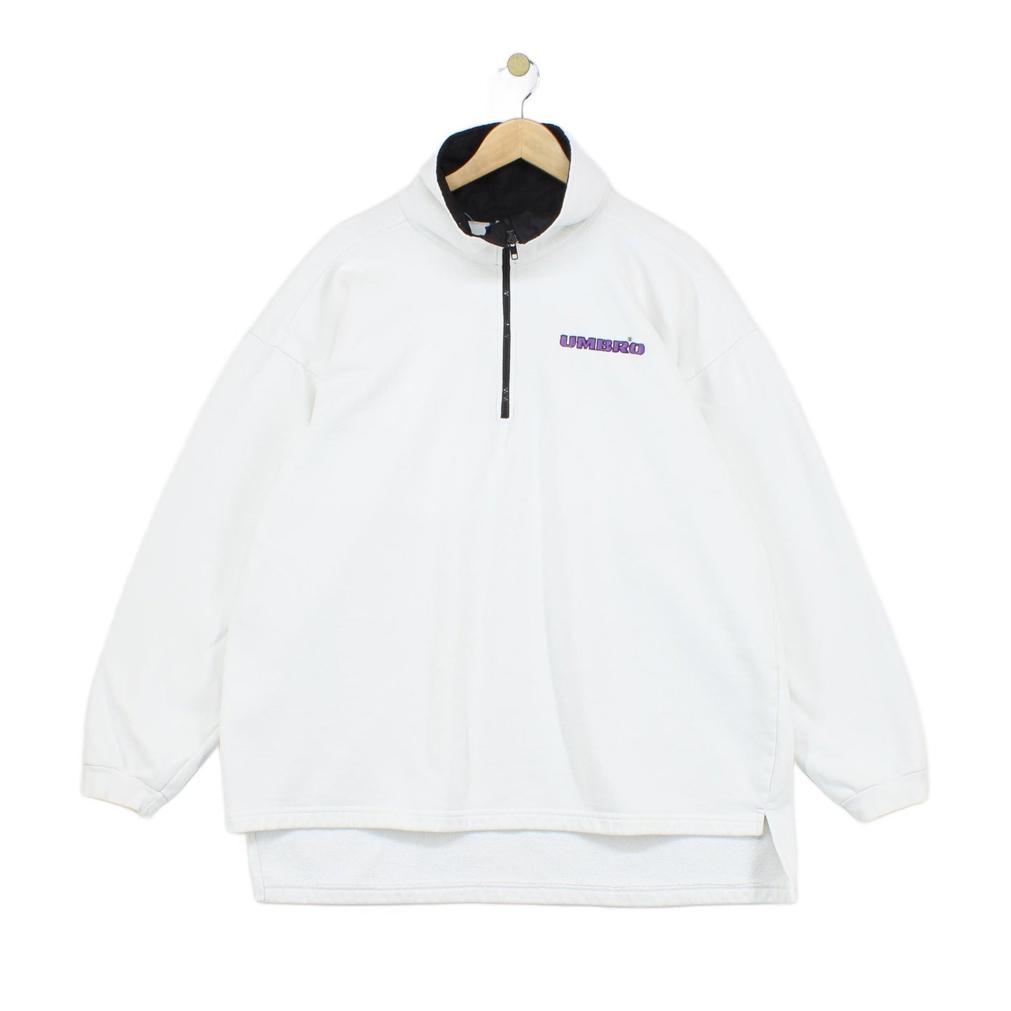Mens 1/4 Zip Sweatshirt Oversized Retro