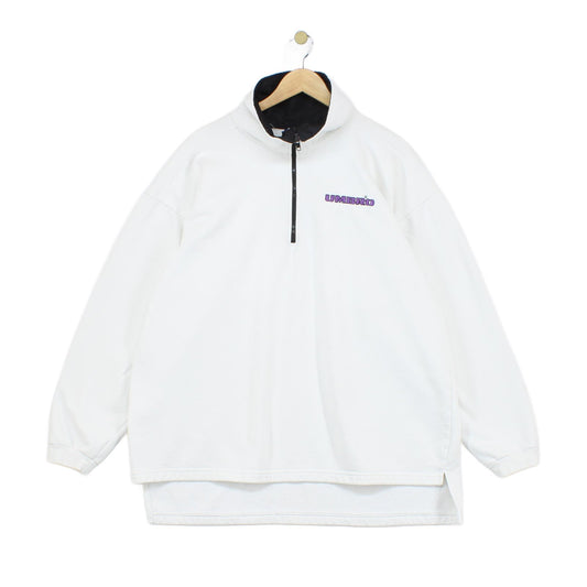 Mens 1/4 Zip Sweatshirt Oversized Retro