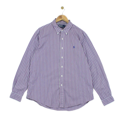 Mens Striped Shirt Custom Fit Button Up