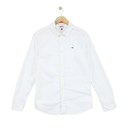 Mens Oxford Shirt Stretch Slim Fit Long Sleeve