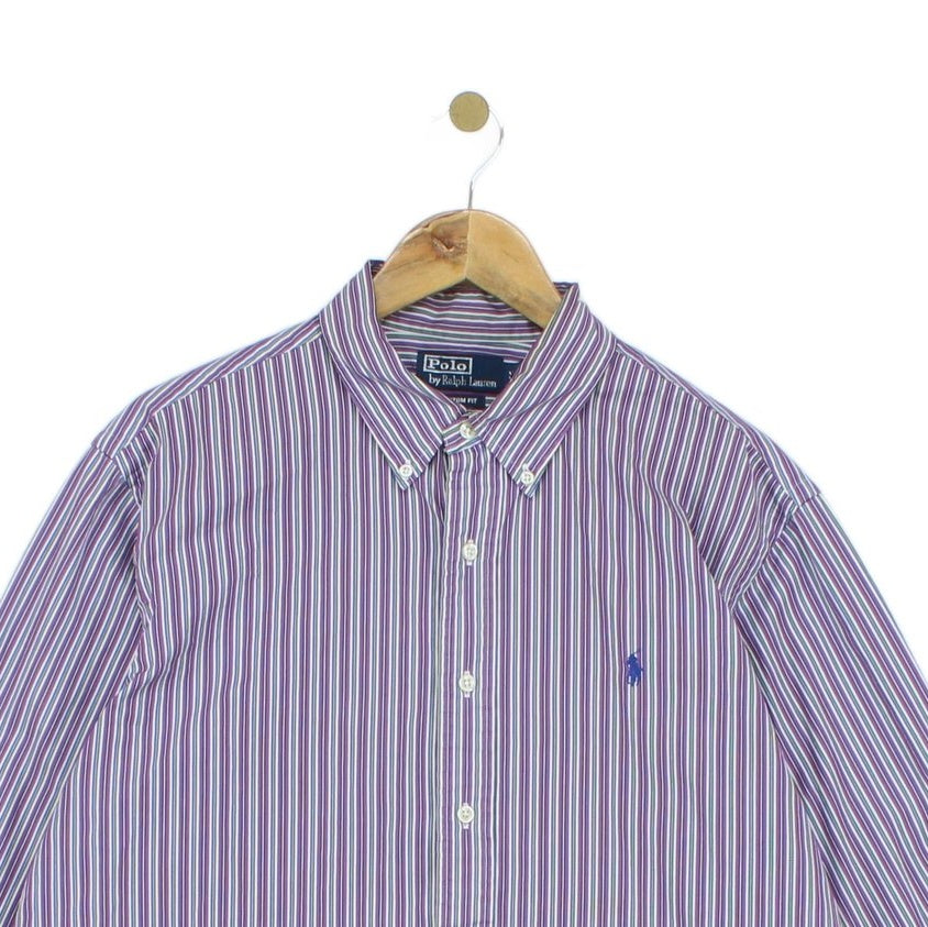 Mens Striped Shirt Custom Fit Button Up