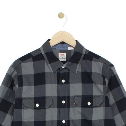 Mens Check Shirt Long Sleeve Relaxed