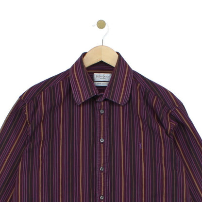 Mens Striped Shirt Button Up