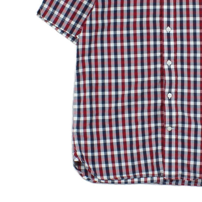 Mens Plaid Shirt Short Sleeve Button Up Check