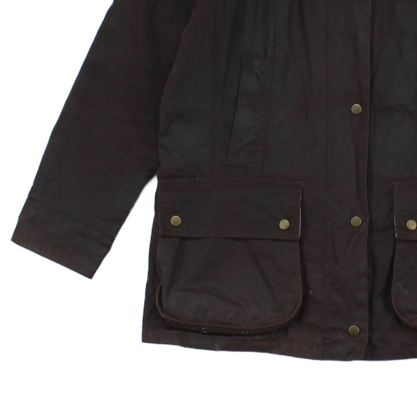 Womens Waxed Jacket Corduroy Collar Paisley Lining