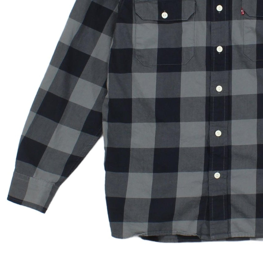 Mens Check Shirt Long Sleeve Relaxed