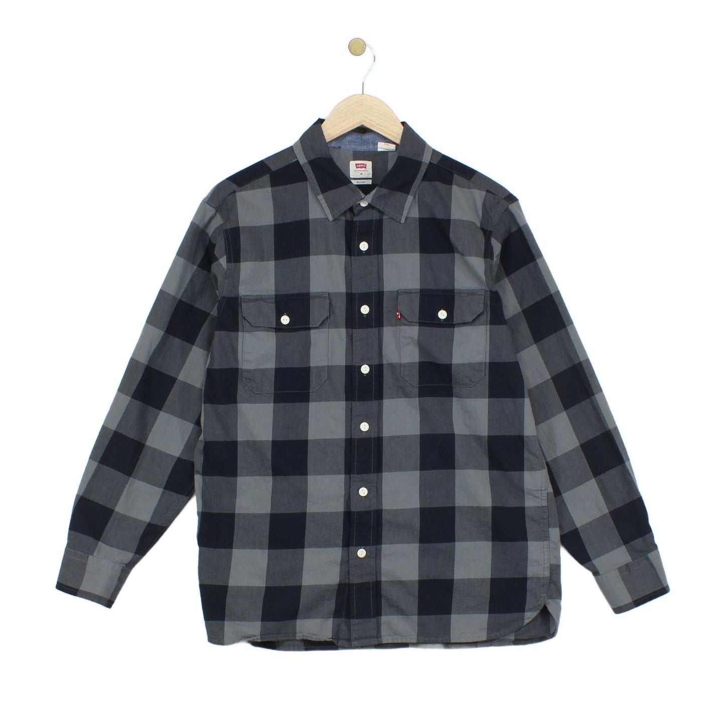 Mens Check Shirt Long Sleeve Relaxed
