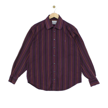 Mens Striped Shirt Button Up