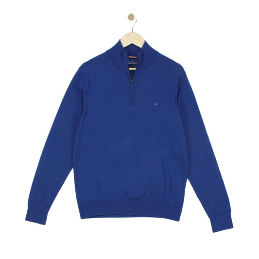Mens 1/4 Zip Jumper Cotton Silk Knit