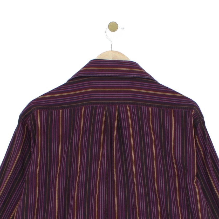 Mens Striped Shirt Button Up