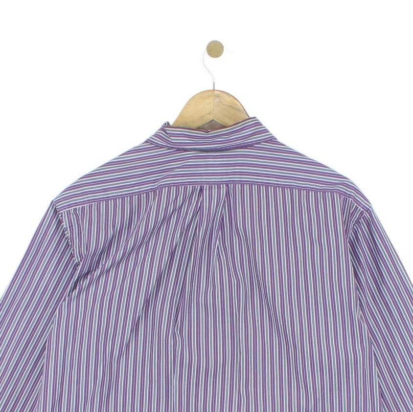 Mens Striped Shirt Custom Fit Button Up
