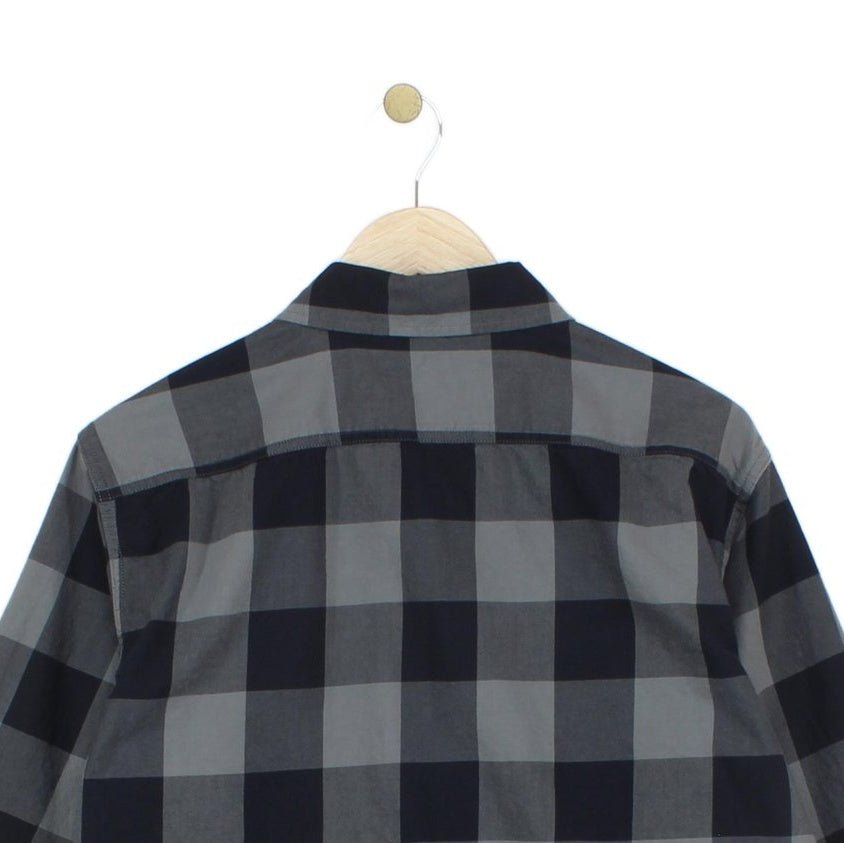 Mens Check Shirt Long Sleeve Relaxed