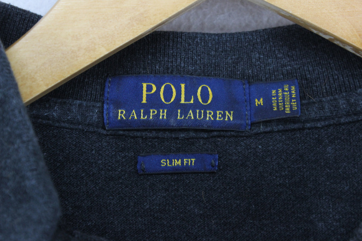 Mens Polo Shirt Slim Fit Long Sleeve Button Collar