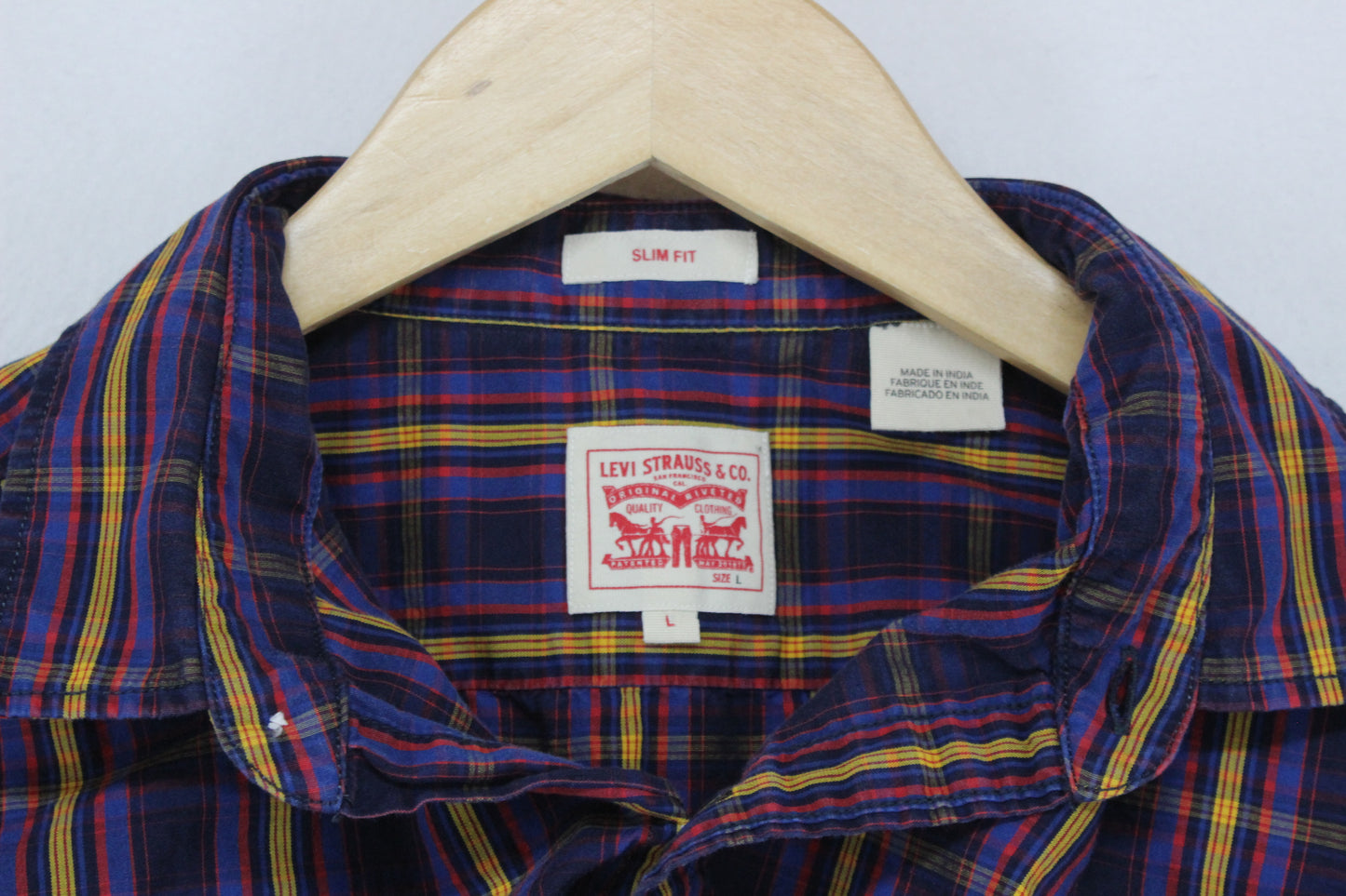 Mens Check Shirt Slim Fit Button Up
