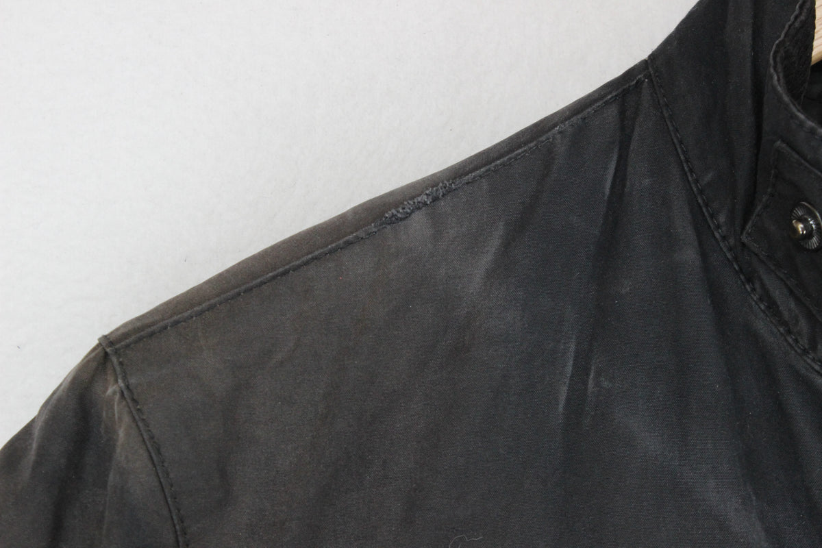 Mens Waxed Jacket Full Zip Motorcycle Cotton