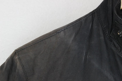 Mens Waxed Jacket Full Zip Motorcycle Cotton