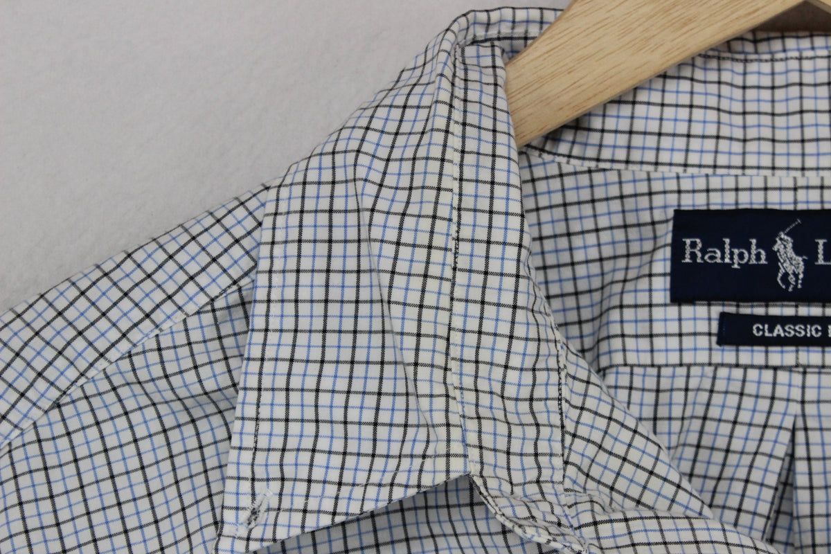 Mens Check Shirt Classic Fit Long Sleeve