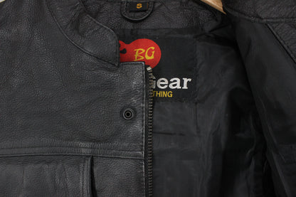 Mens Leather Vest Jacket Motorcycle Sleeveless Biker