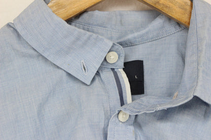 Mens Shirt Slim Fit Short Sleeve Button Up Collared