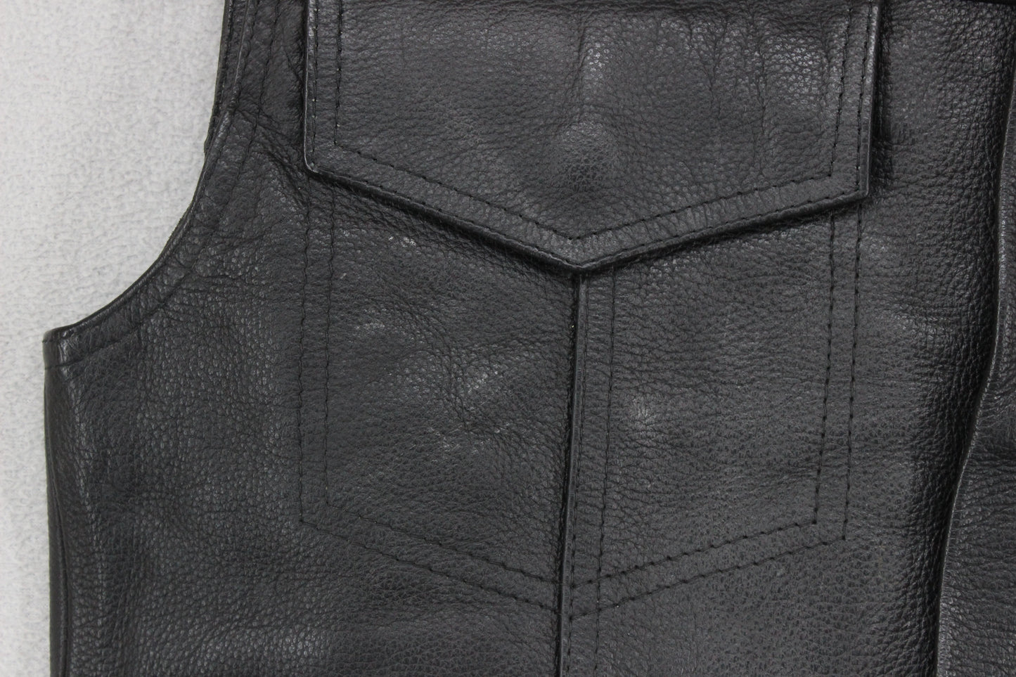 Mens Leather Vest Jacket Motorcycle Sleeveless Biker
