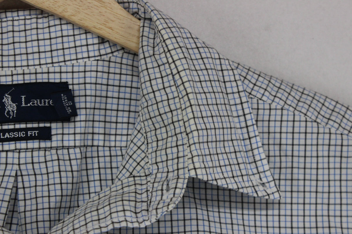Mens Check Shirt Classic Fit Long Sleeve