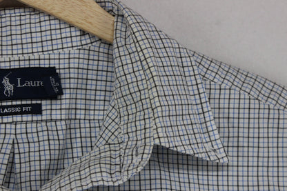 Mens Check Shirt Classic Fit Long Sleeve