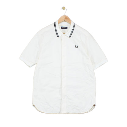 Mens Canvas Shirt Short Sleeve Classic Collared