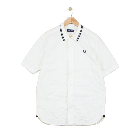 Mens Canvas Shirt Short Sleeve Classic Collared