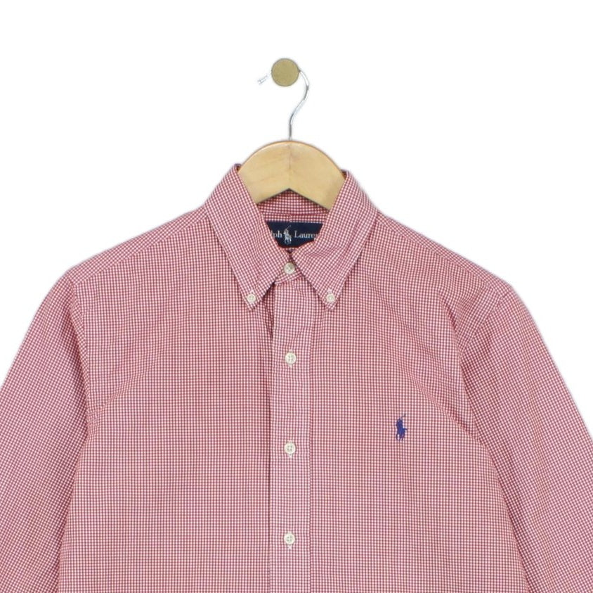 Mens Shirt  Button Down Long Sleeve Check