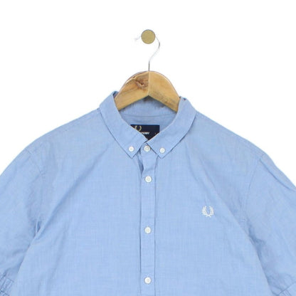 Mens Shirt Slim Fit Short Sleeve Button Up Collared