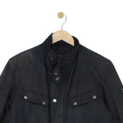 Mens Waxed Jacket Full Zip Motorcycle Cotton