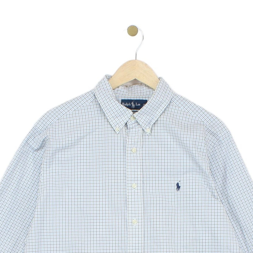 Mens Check Shirt Classic Fit Long Sleeve
