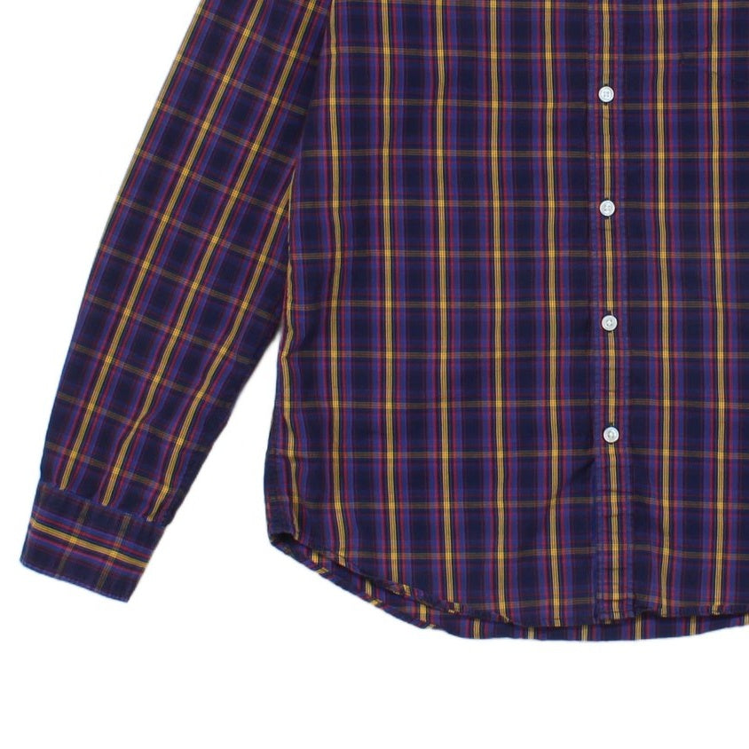 Mens Check Shirt Slim Fit Button Up