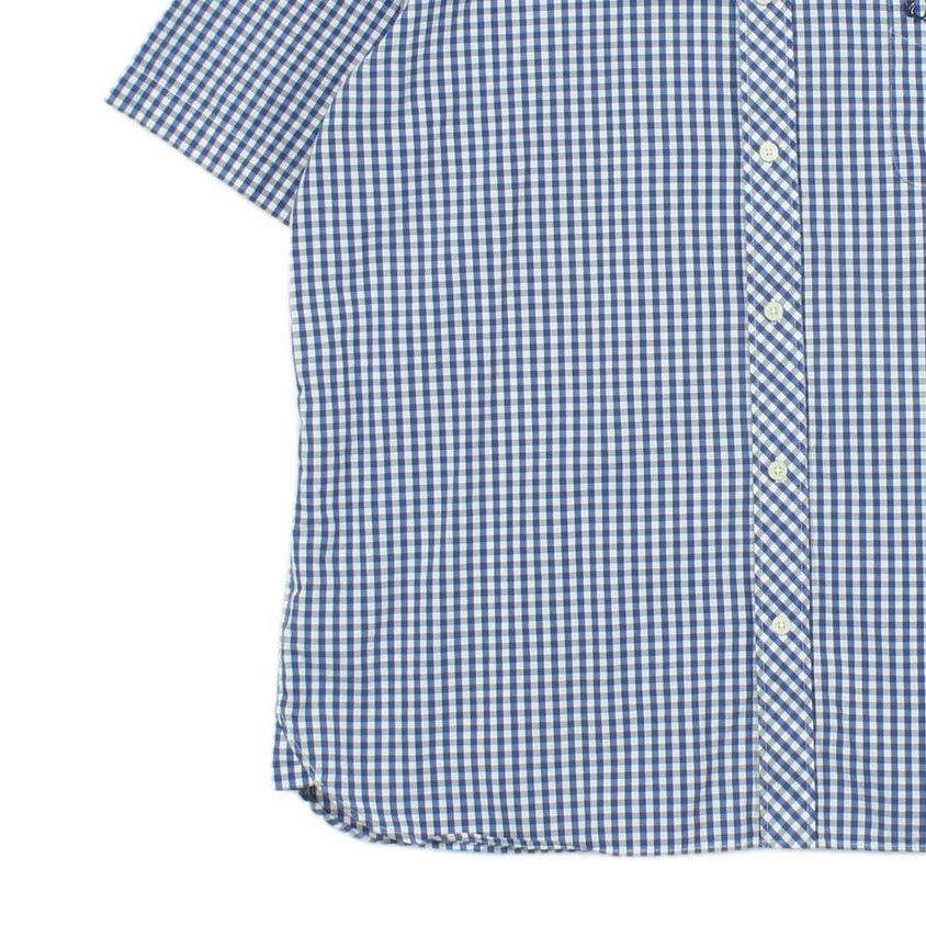 Mens Check Shirt Button Up Short Sleeve