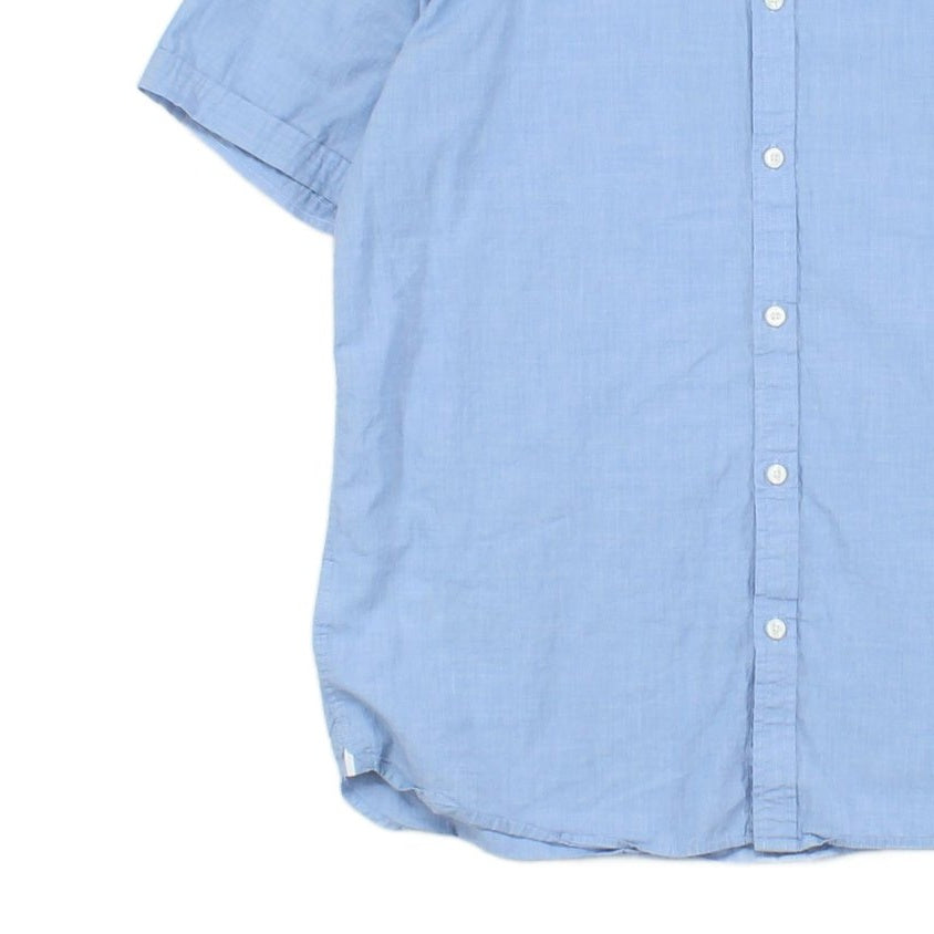 Mens Shirt Slim Fit Short Sleeve Button Up Collared