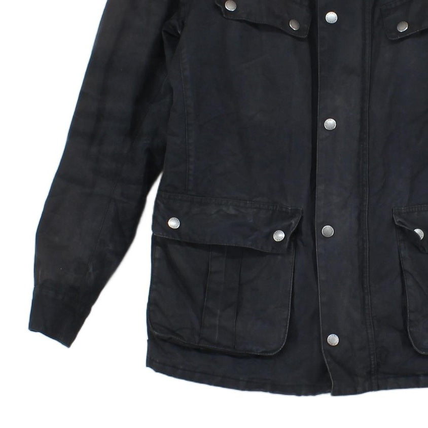 Mens Waxed Jacket Full Zip Motorcycle Cotton